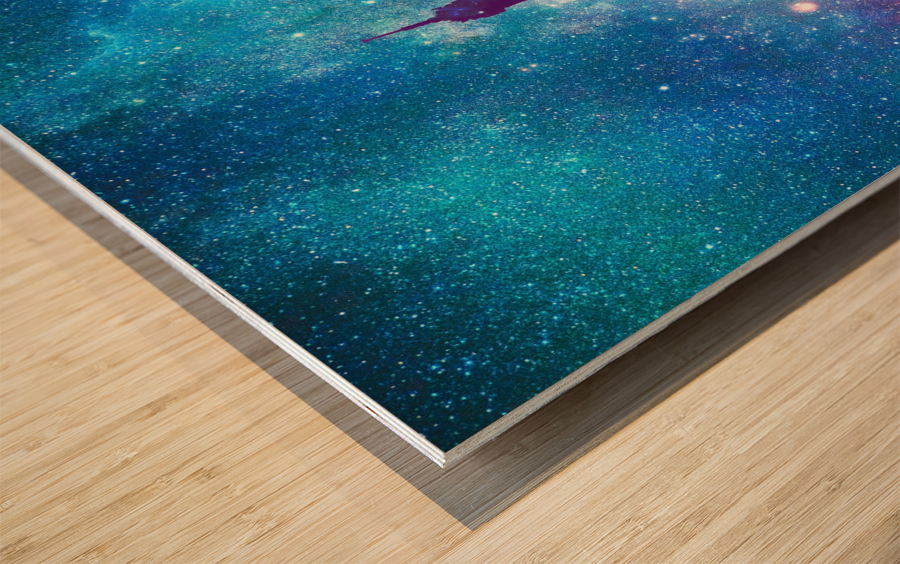 Eiffel Tower - Milky Way Collage Wood print