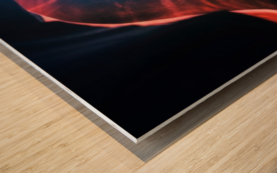 Grand Canyon With Space & Full Moon Collage I v2   Panoramic Wood print