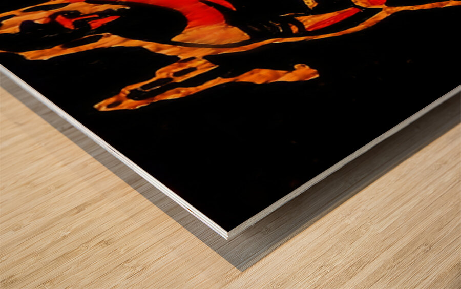 1940s college art  Wood print