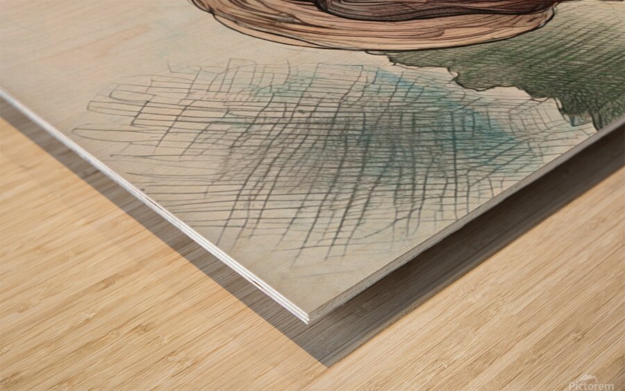 ArtXcl 174 woman flowers hidden face illustration  Wood print