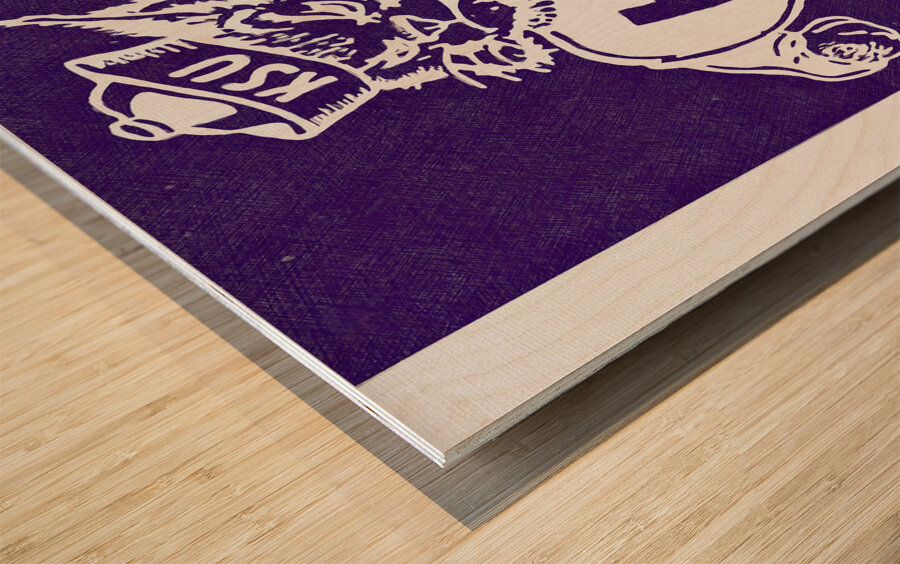 1970s ksu wildcat football camp art  Wood print