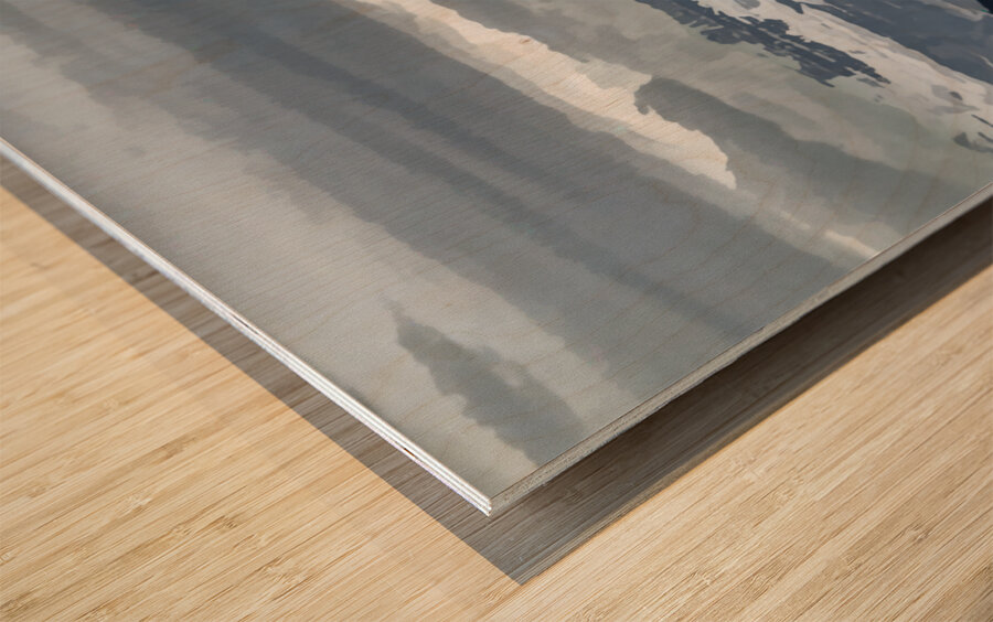 Lake Louise Canoes in Abstract Wood print