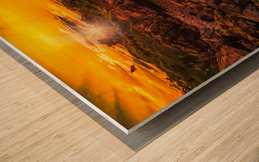 Sunset Fort Williams Park Cliffs Wood print