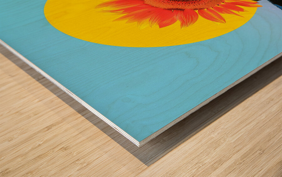 Sun Flower Wood print