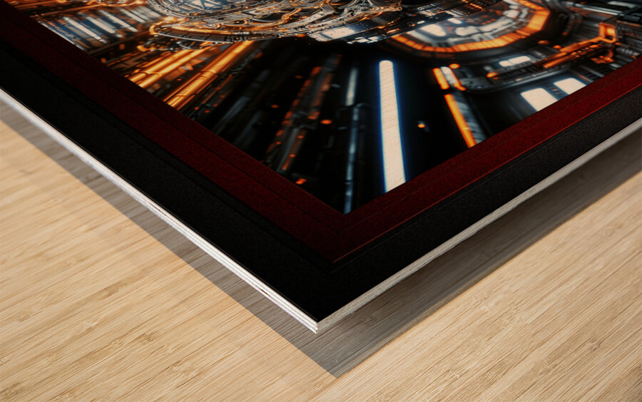 Activation Of An Alien Artifact Breathtaking AI Concept Art by Xzendor7 Wood print