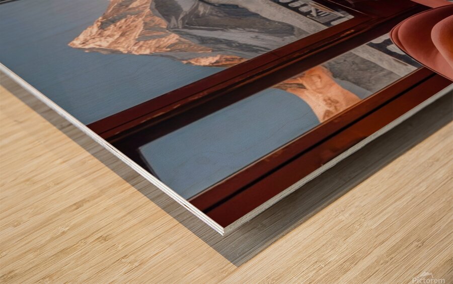 an awe inspiring hdr photo taken from a first per Wood print