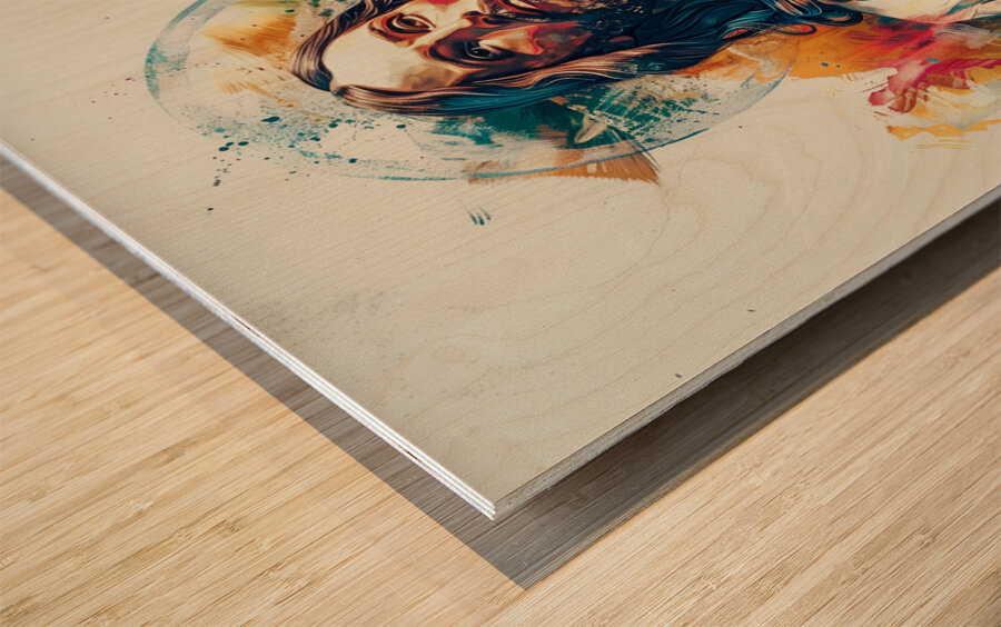 Abstract artistic representation of jesus christ Wood print
