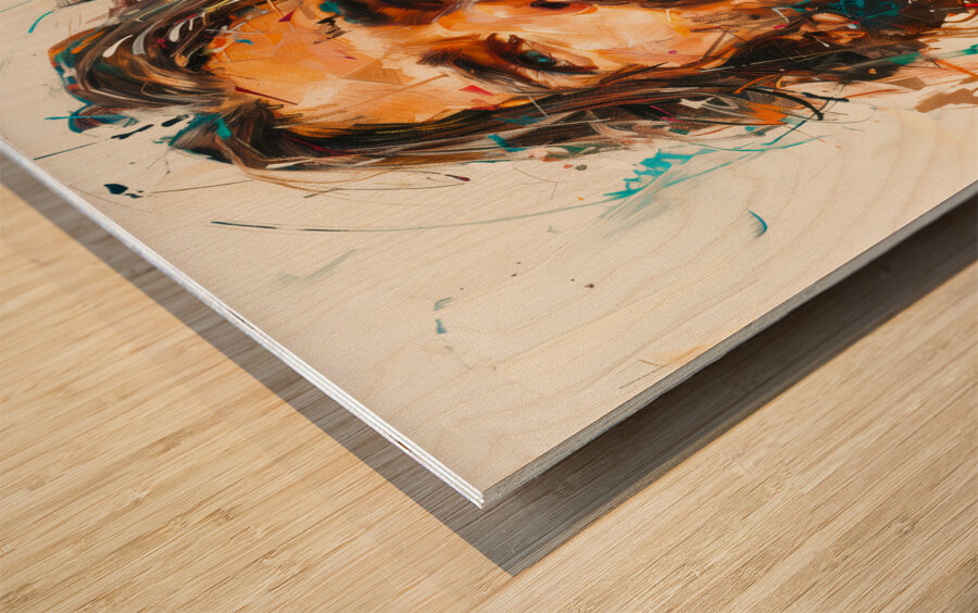 jesus in prayer with expressive brush strokes Wood print