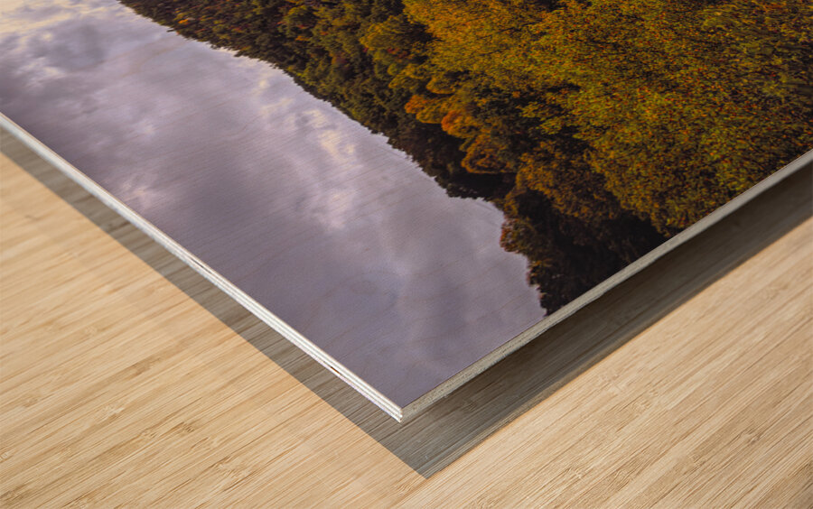 Lake Moomaw Gorge in Autumn Wood print