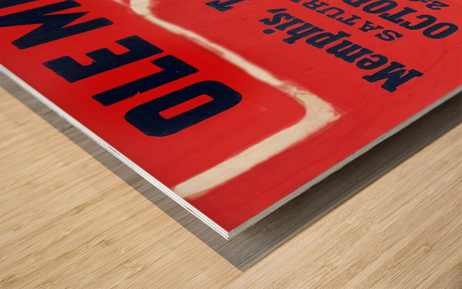 1946 Ole Miss Football Ticket Stub Remix Art Wood print