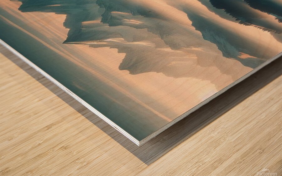 Mountain Peaks at Dawn Wood print