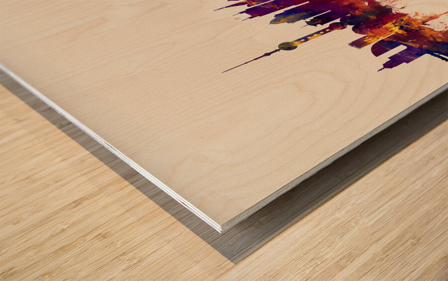 Shanghai China Skyline Wood print