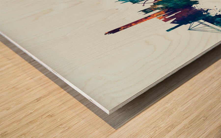 Northampton England Skyline Wood print