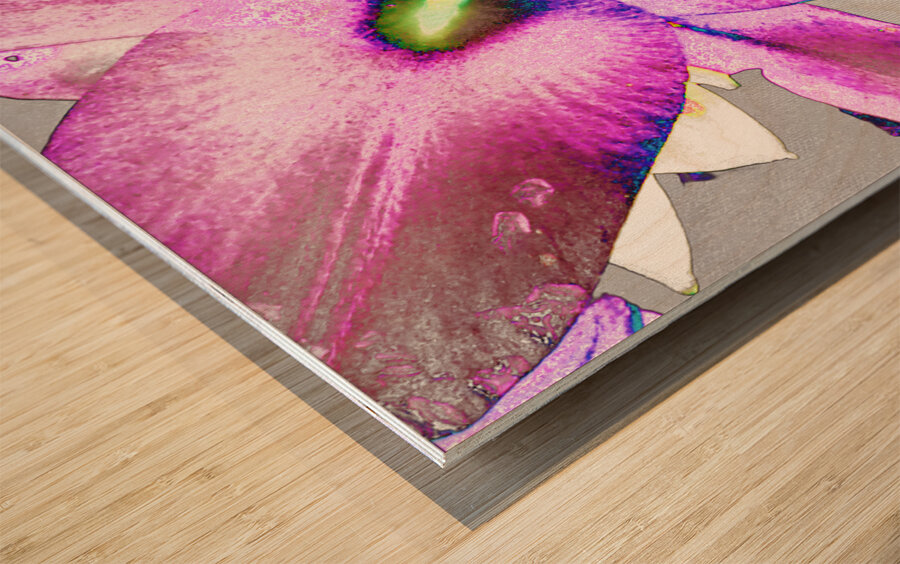 Abstract Colour Popping Lilies  Wood print