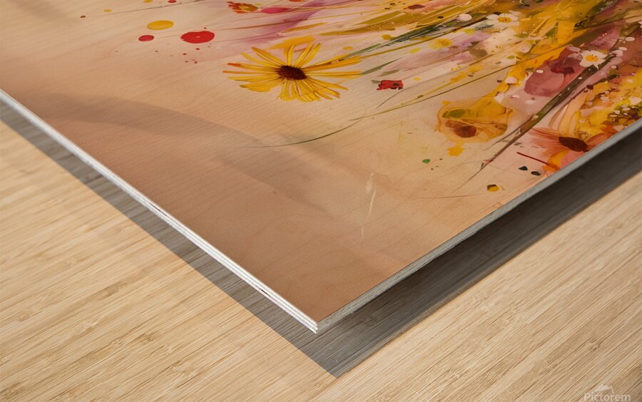  The colorful flowers - oil painting Wood print