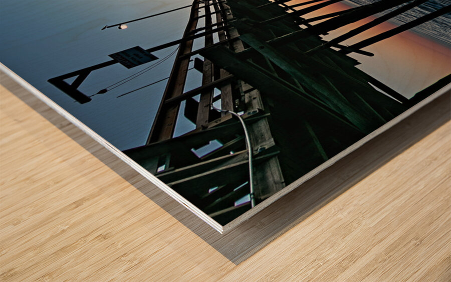 Nags Head  OBX Pier Sunrise  Wood print