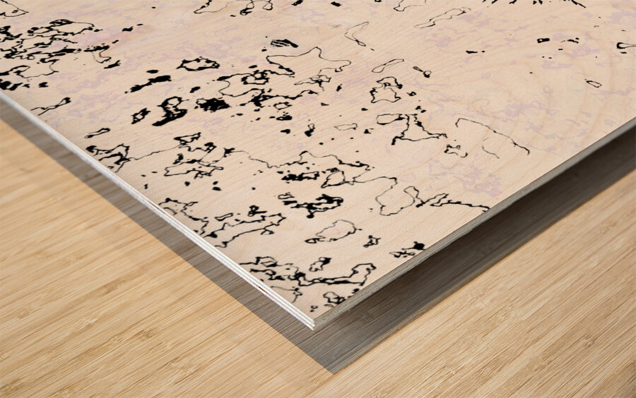 Abstract Monochrome Daisy Flower Wood print