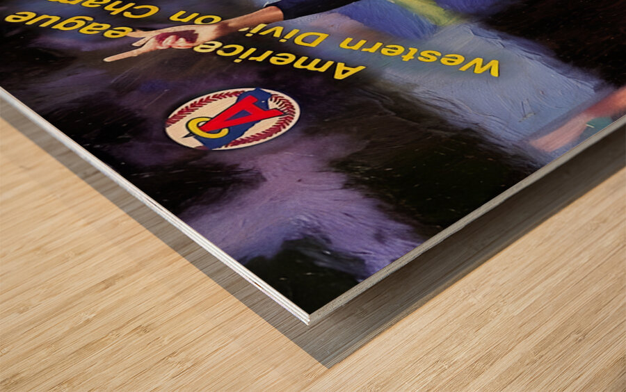 1987 California Angels Baseball Art Remix Wood print