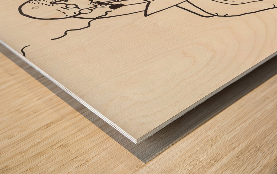 1948 man in rocking chair art Wood print