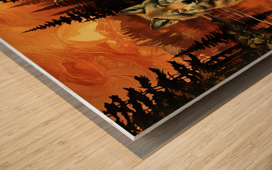 Wolves On Hunt  2024 09 02 13 46 49 Wood print