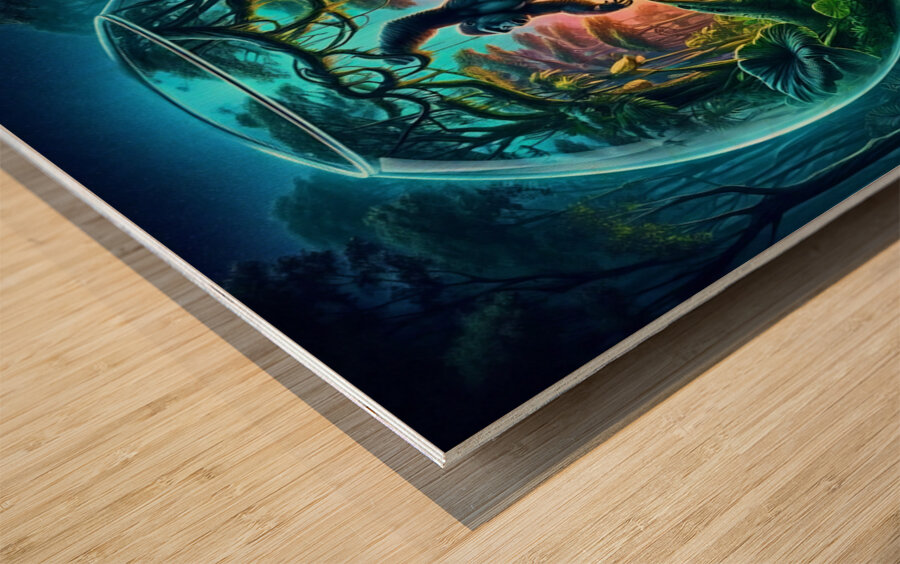 Glass Art 043 Wood print