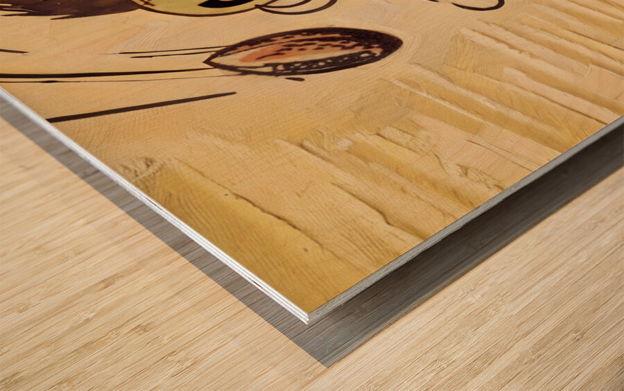 1957 Colorado Buffalo Art by Bob Hale Wood print