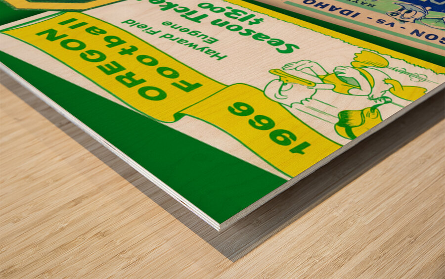 Historic Oregon Football Ticket Collage Art Wood print