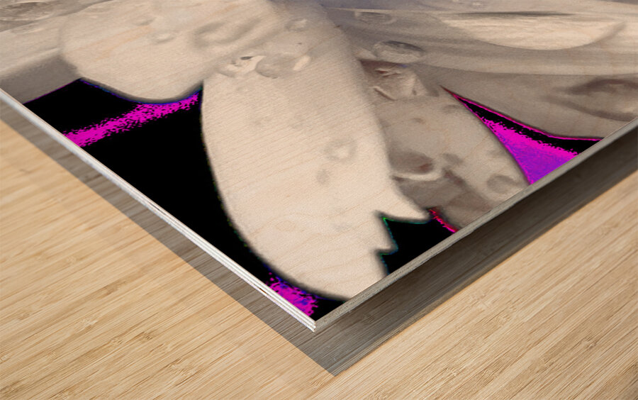 Abstract Daisy Blue Light Wood print