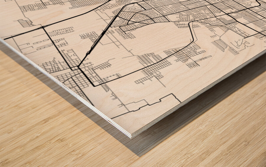 Tucuman Argentina City Map Print Wood print