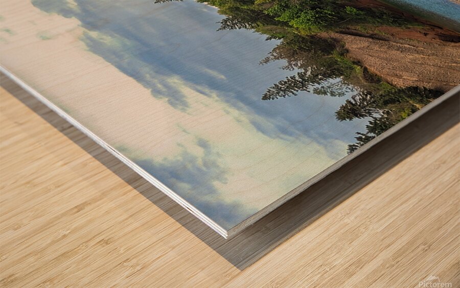 Fundy Bay Caves Wood print