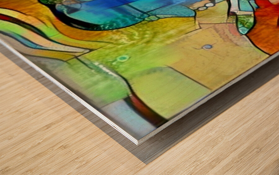 Stained Glass Muse Wood print