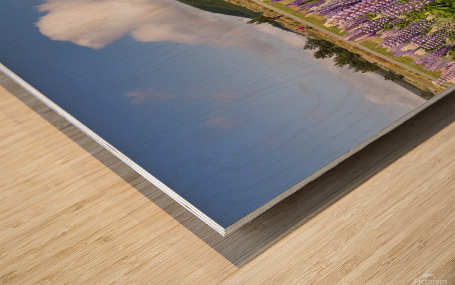 Lupins and Church of the Good Shepherd Tekapo New Zealand Wood print