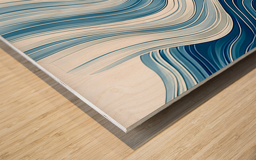 Kanagawa Remix Wood print