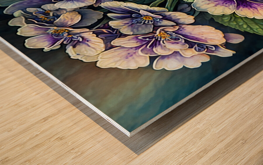 ArtXcl 158 flowers blue  Wood print