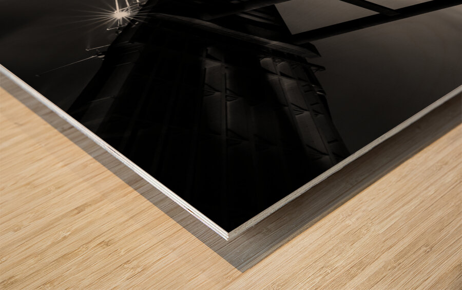 Charleston Bridge Vanishing Point in Black and White Wood print