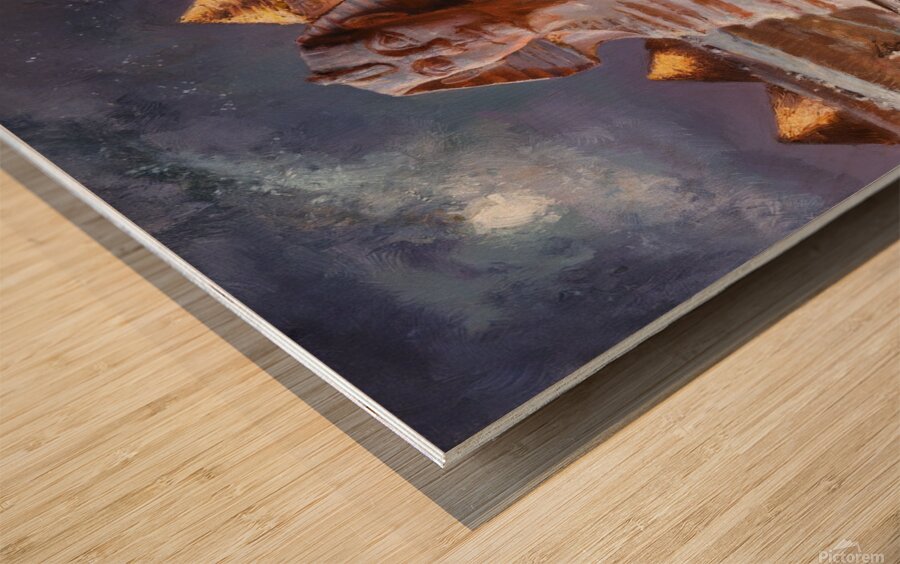 a mesmerizing impressionist painting captures the Wood print