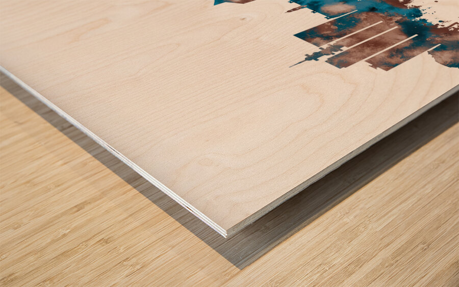 Leeds England Skyline Sepia Wood print