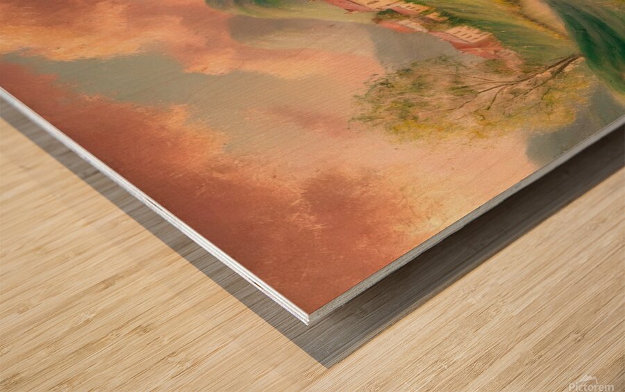 a mesmerizing impressionist painting of  6rZlZImv Wood print