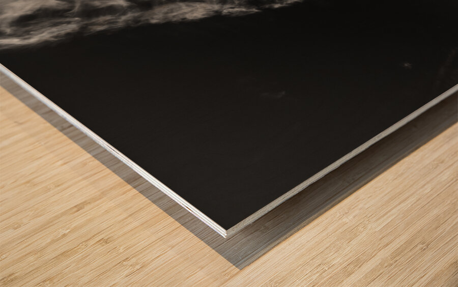 Black and white shot of beach chair at the North Sea on the island of Sylt  Wood print