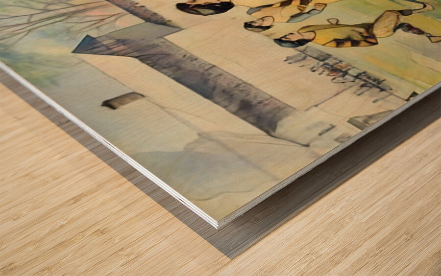 1891 Football Art Remix Wood print