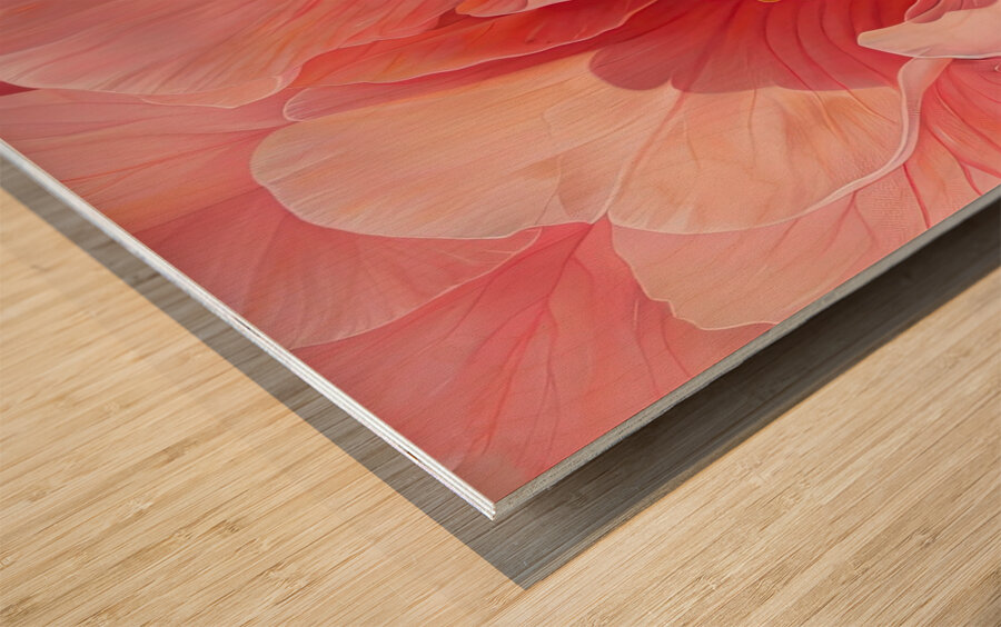 Blooming Coral Heart 2P9H7N 69 Wood print