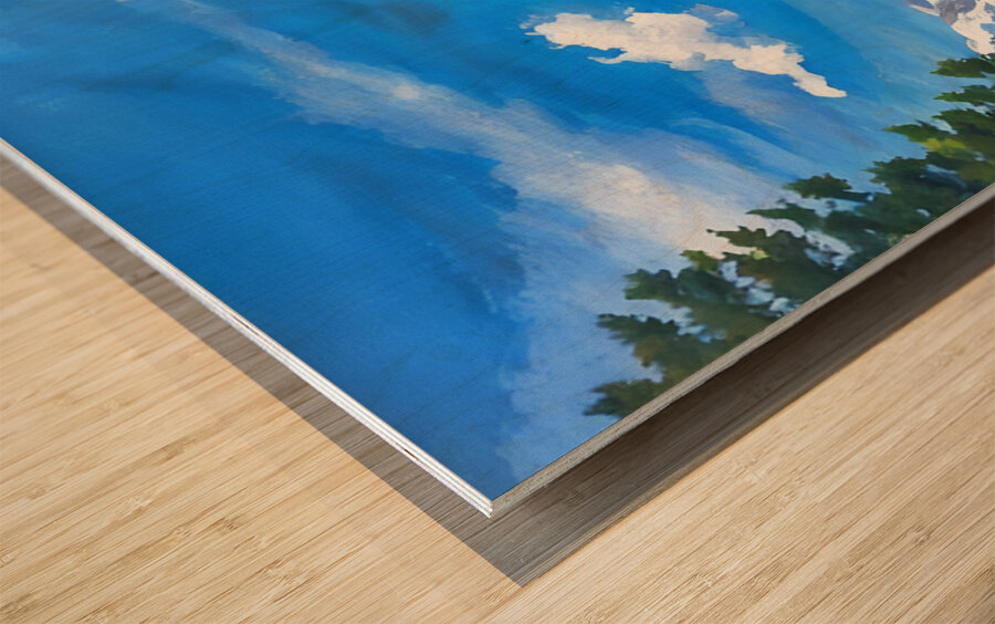 Sunny Summer Day in the Cascade Mountains Wood print