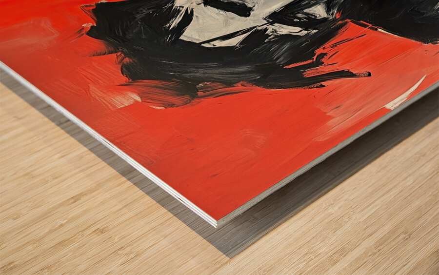 Crimson Contemplation P23K9N 52 Wood print