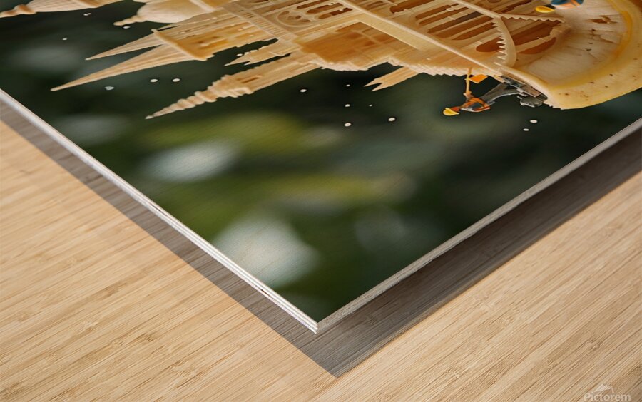 Banana Cathedral: Miniature Architectural Masterpiece Wood print