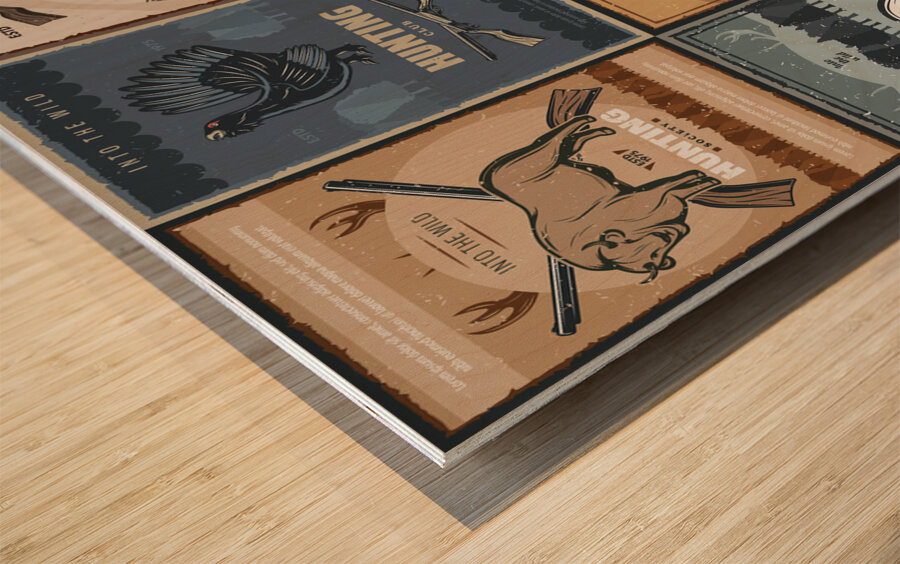 Hunting club. a Wood print