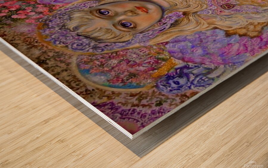 Yumi Sugai.Angel holding herbs. Wood print