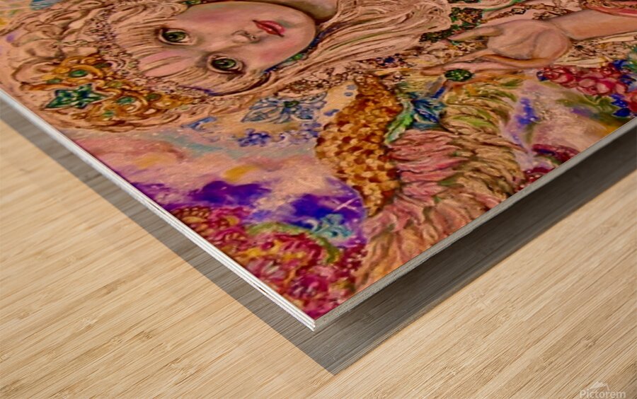 Yumi Sugai. An emerald angel. Wood print