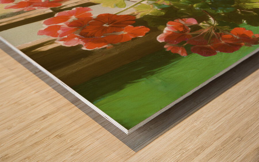 Geranium in My Sunroom Wood print