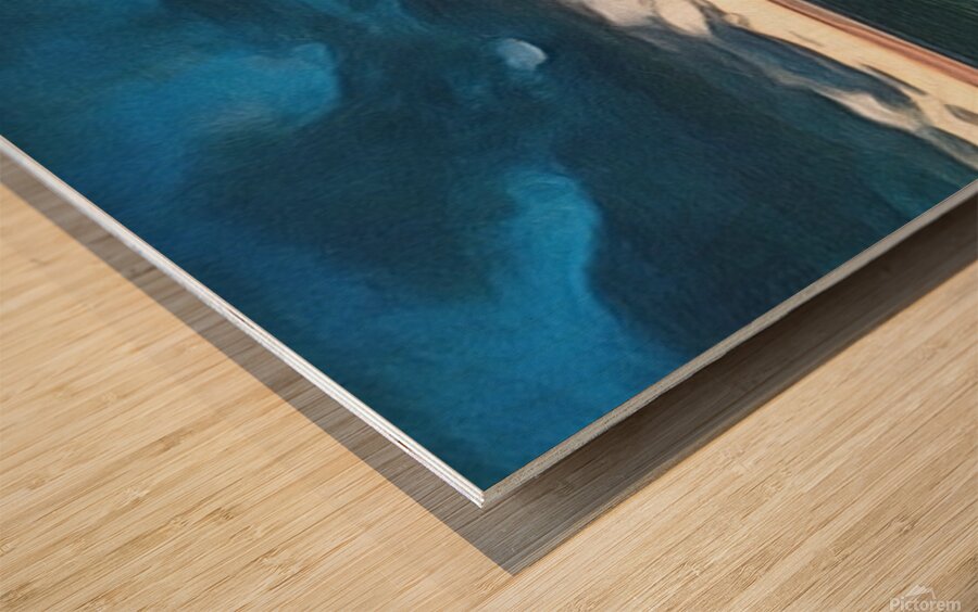 storm clouds over pier Wood print