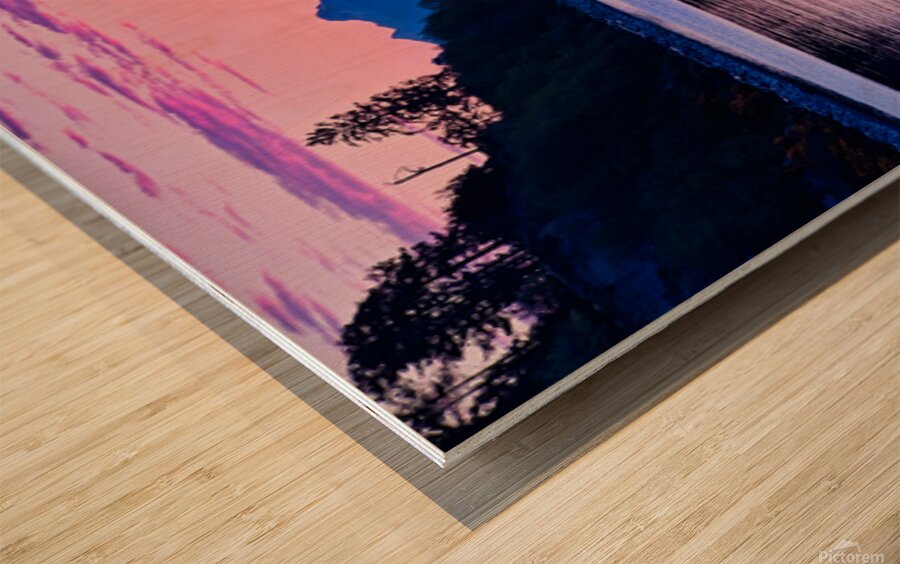 A Tranquil Sunrise Wood print